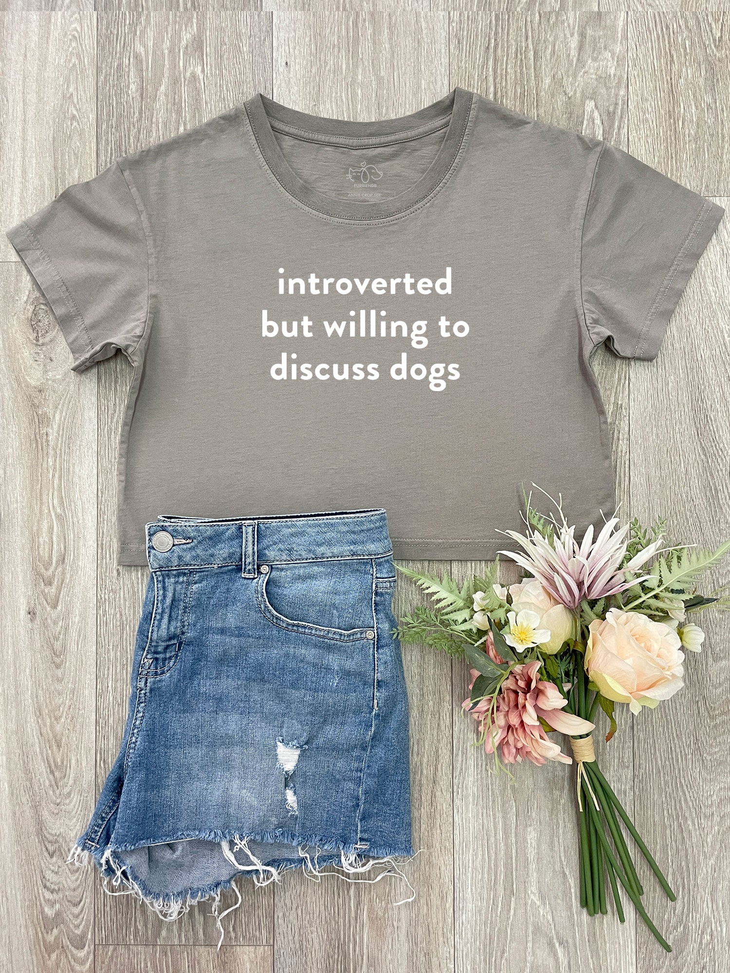Introverted But Willing To Discuss Dogs Annie Crop Tee