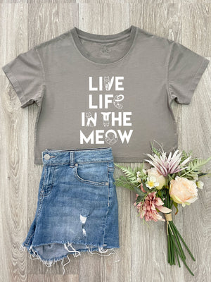 Live Life In The Meow Annie Crop Tee