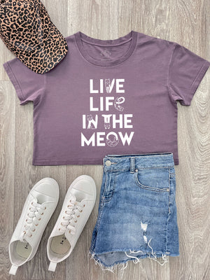 Live Life In The Meow Annie Crop Tee