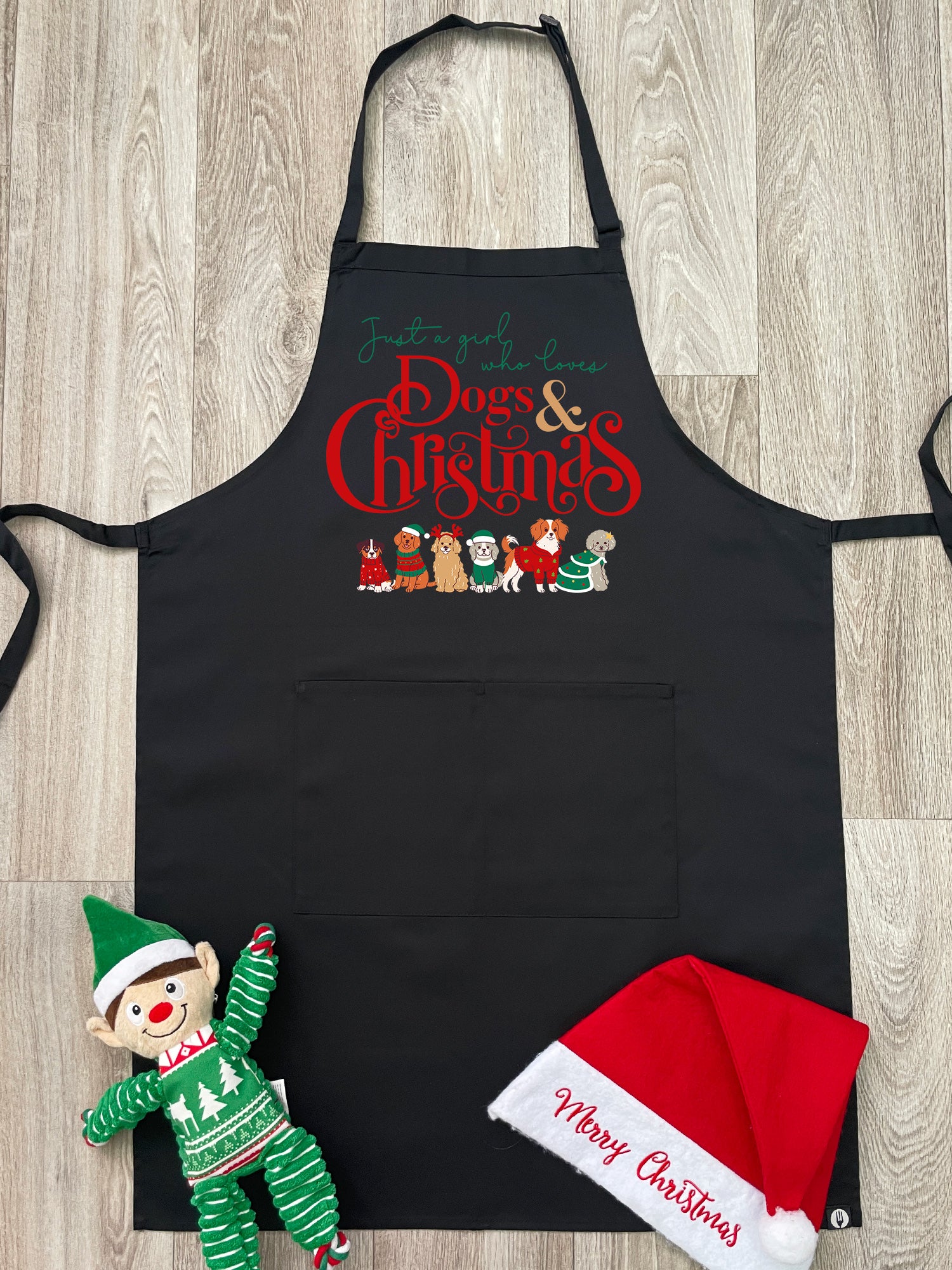 Just A Girl Who Loves Dogs & Christmas Bib Apron