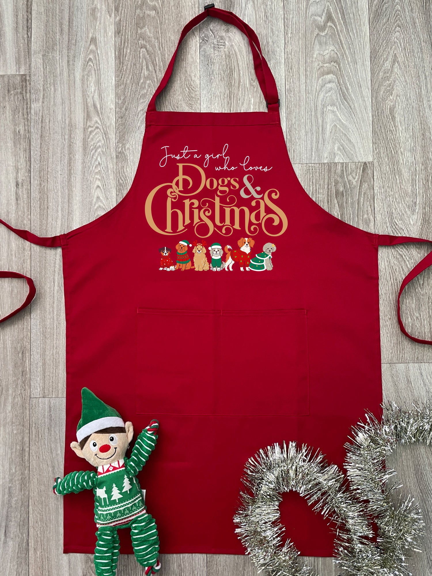 Just A Girl Who Loves Dogs & Christmas Bib Apron