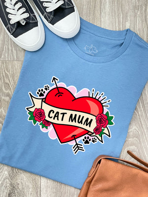 Cat Mum Heart Tattoo Ava Women's Regular Fit Tee