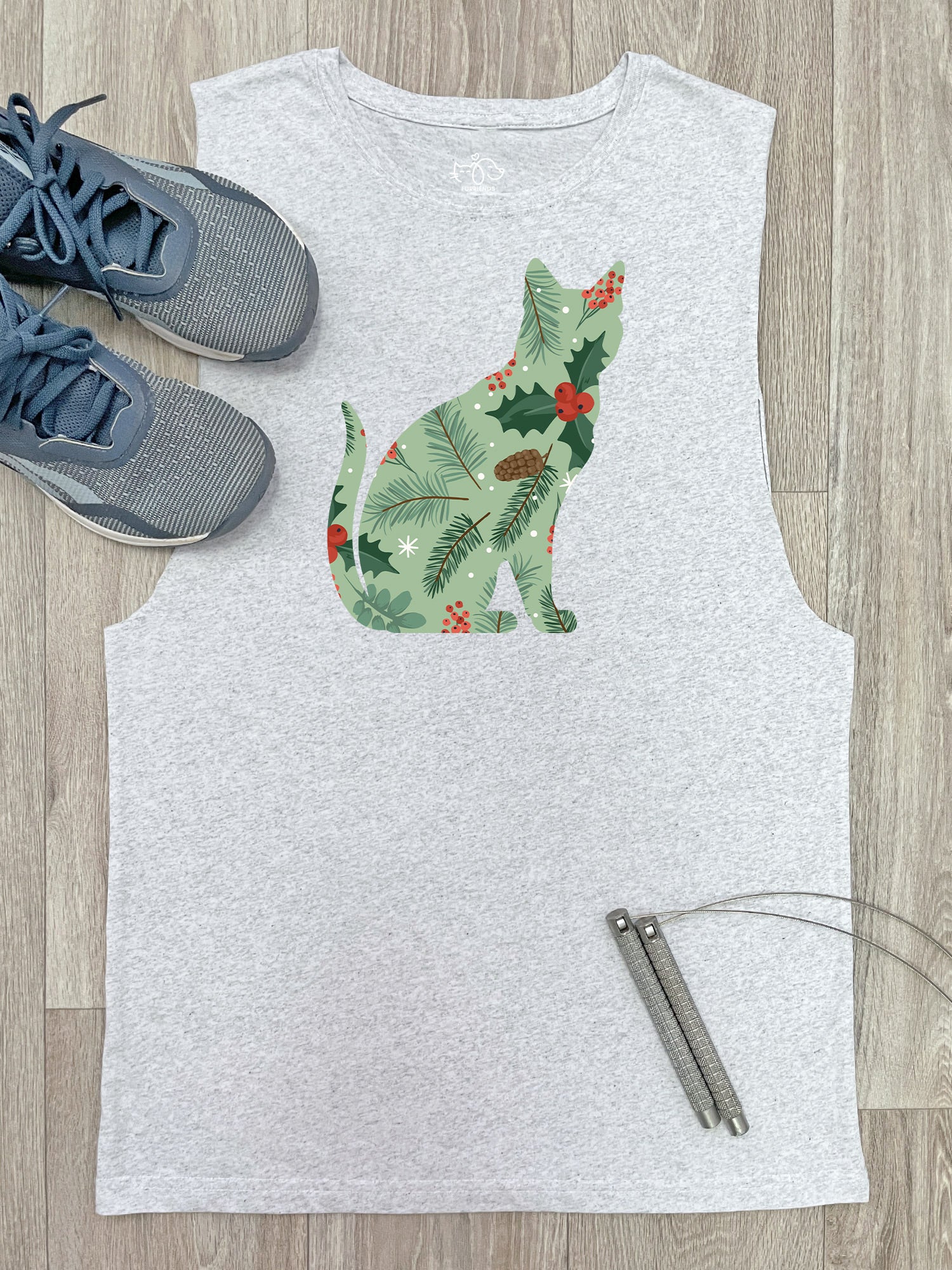 Feline Festive Axel Drop Armhole Muscle Tank