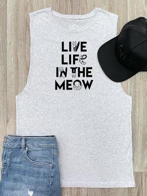 Live Life In The Meow Axel Drop Armhole Muscle Tank
