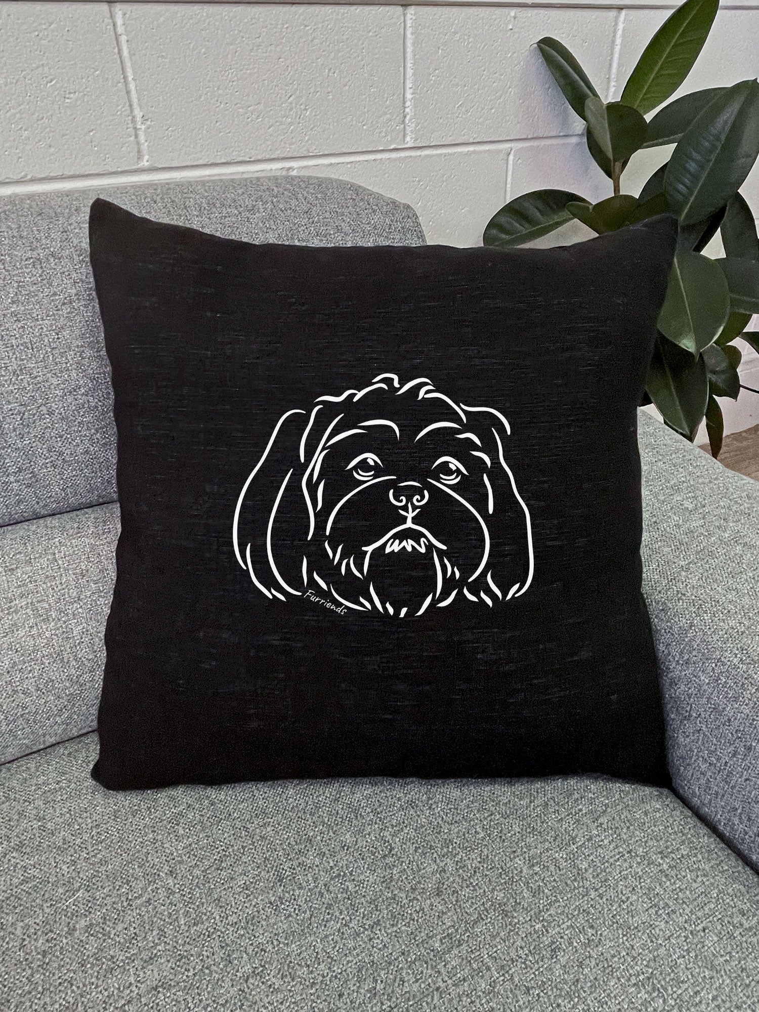 Shih Tzu Linen Cushion Cover
