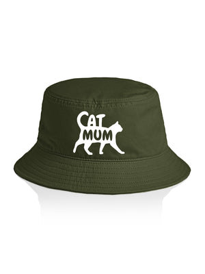 Cat Mum Silhouette Bucket Hat