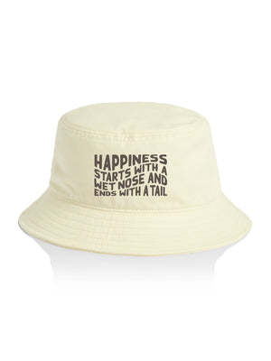 Happiness Starts With A Wet Nose And Ends With A Tail Bucket Hat