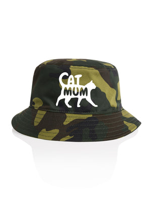 Cat Mum Silhouette Bucket Hat