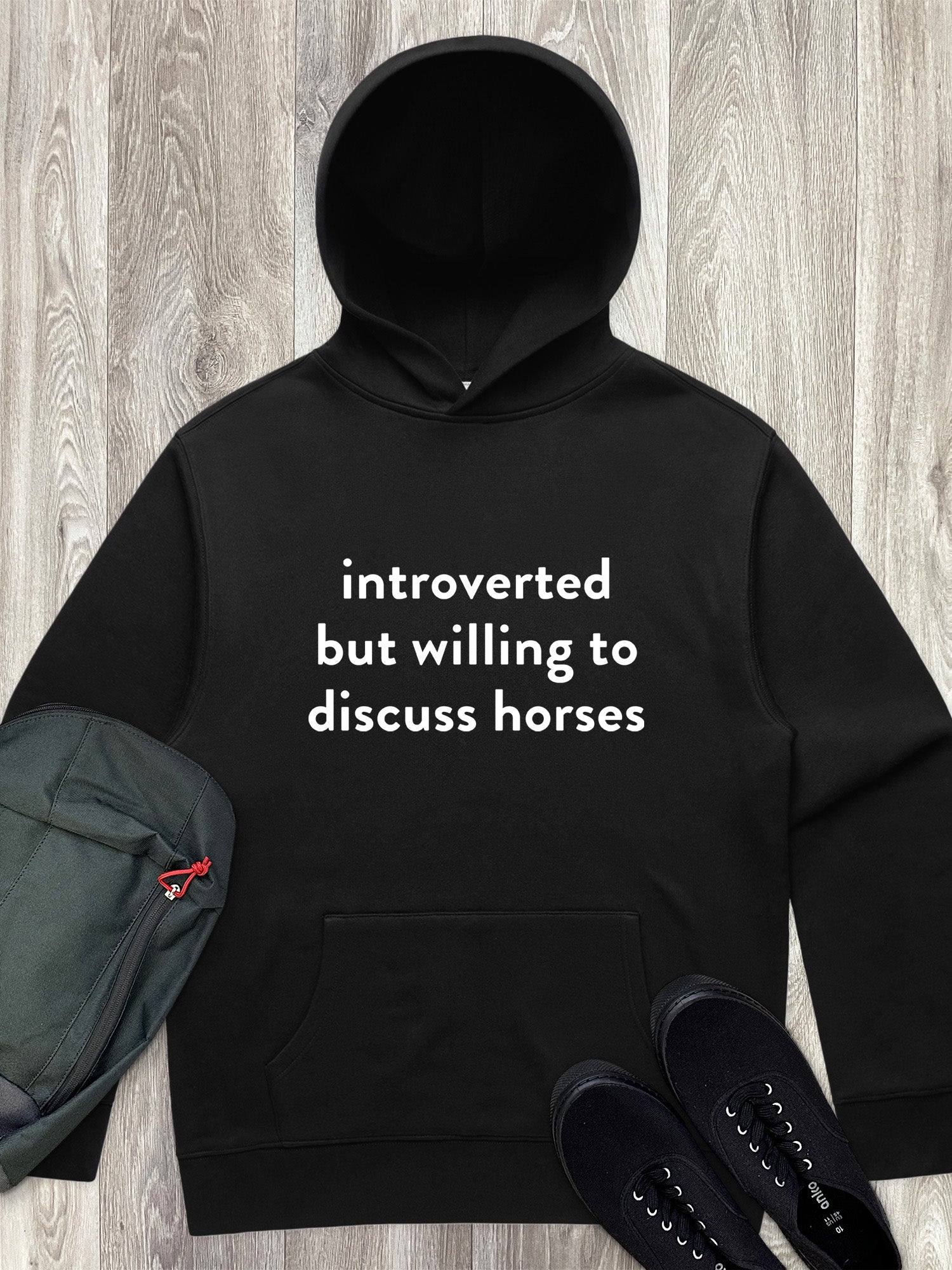 Introverted But Willing To Discuss Horses Men's Comfort Hood