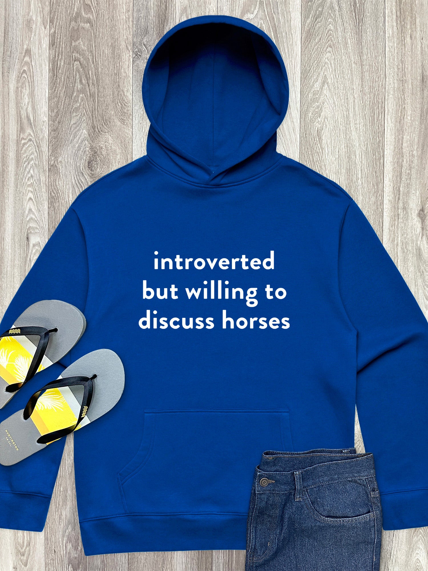 Introverted But Willing To Discuss Horses Men's Comfort Hood