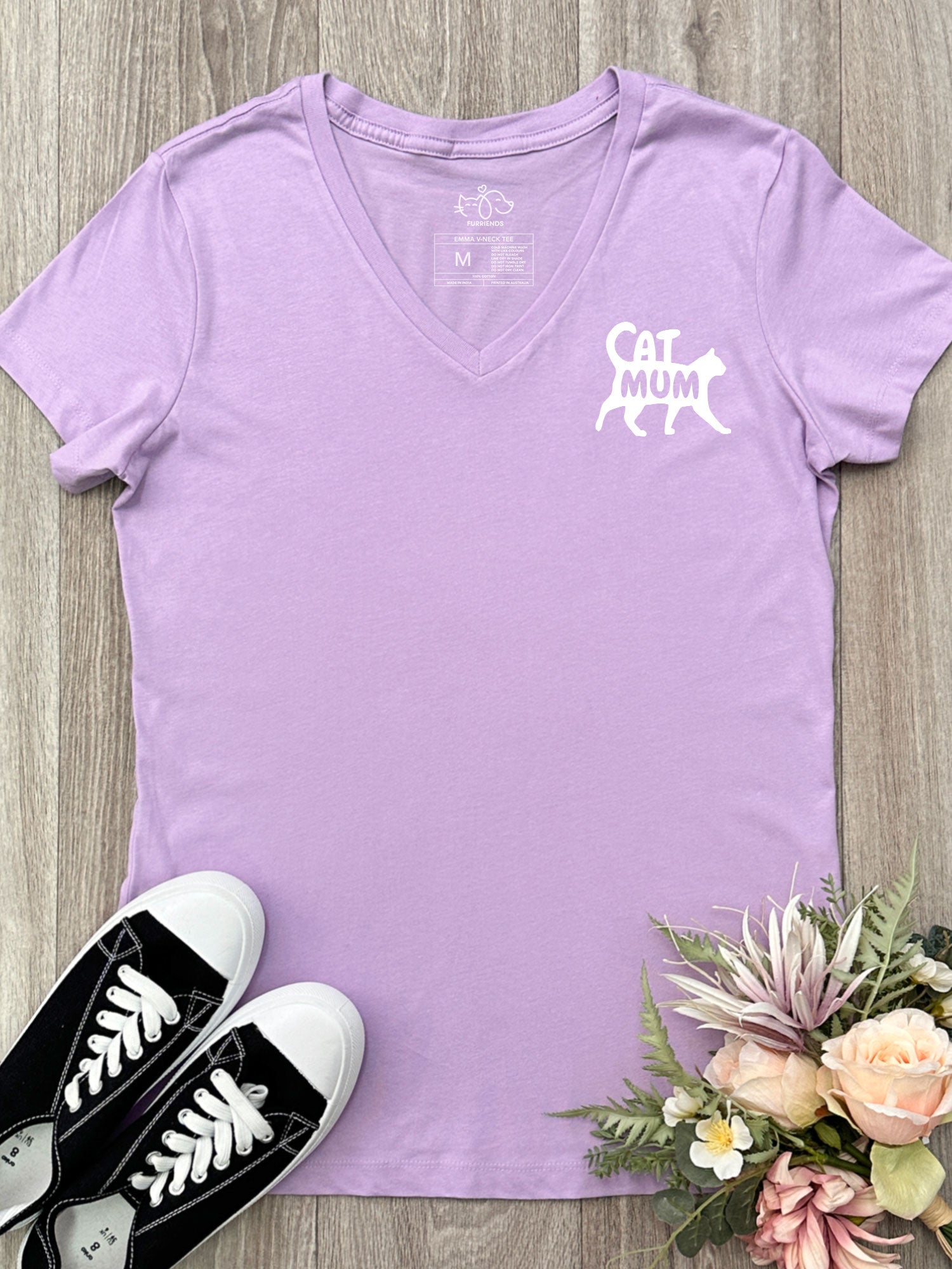 Cat Mum Silhouette Emma V-Neck Tee