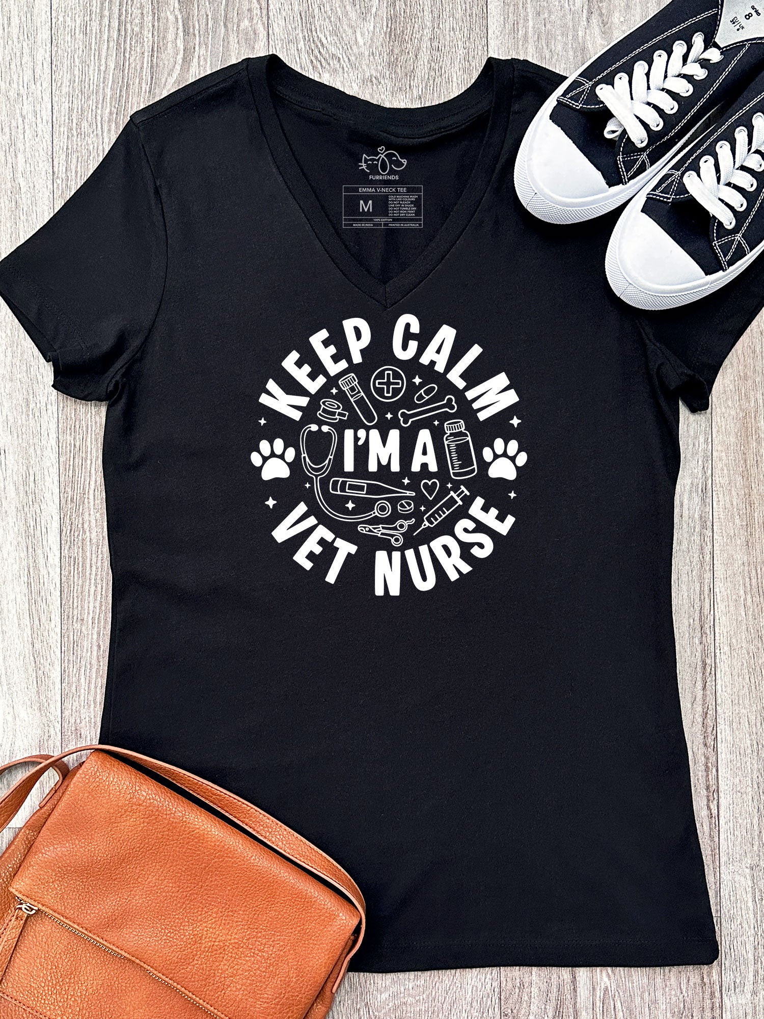 Keep Calm I'm A Vet Nurse Emma V-Neck Tee