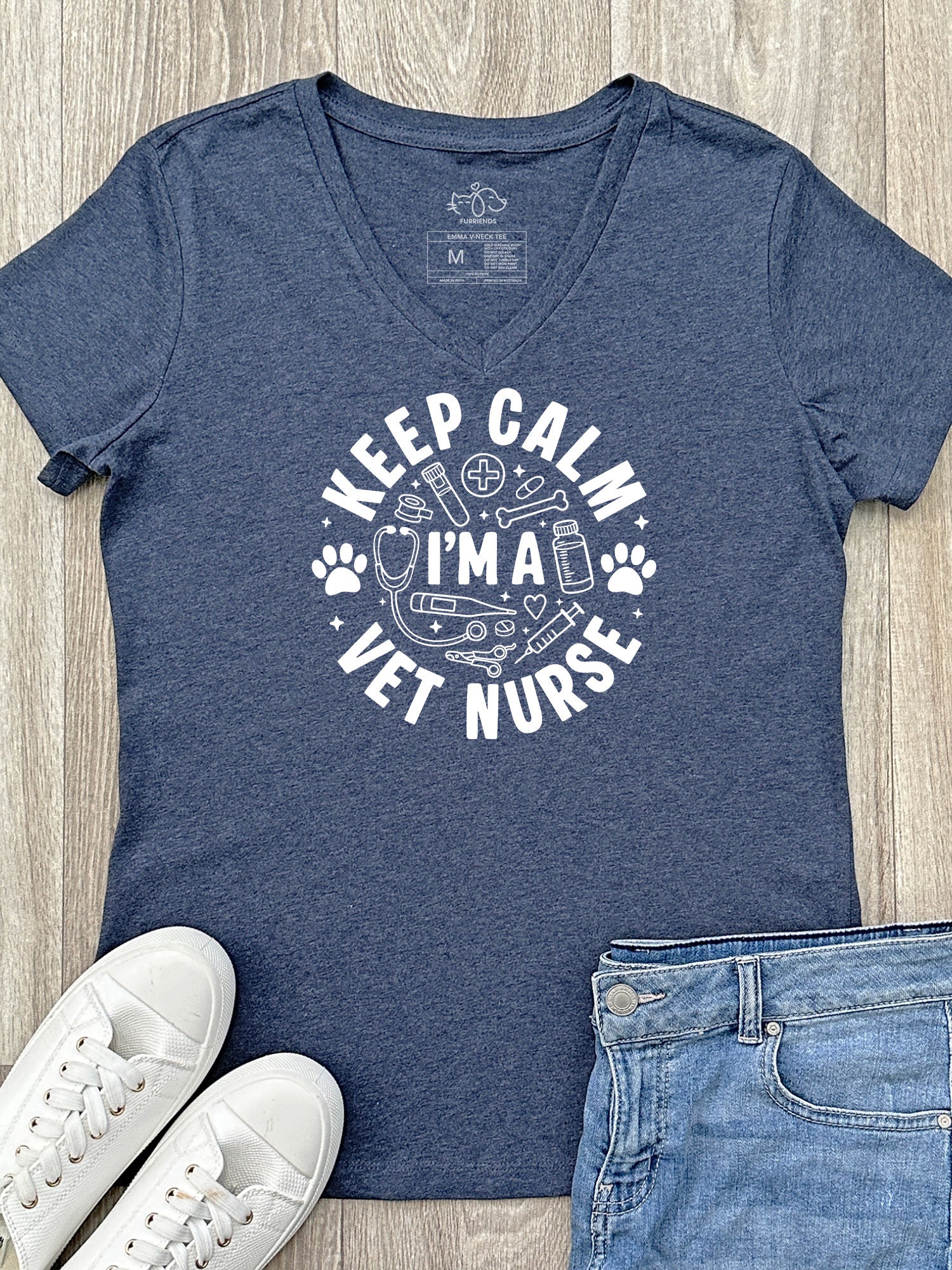 Keep Calm I'm A Vet Nurse Emma V-Neck Tee