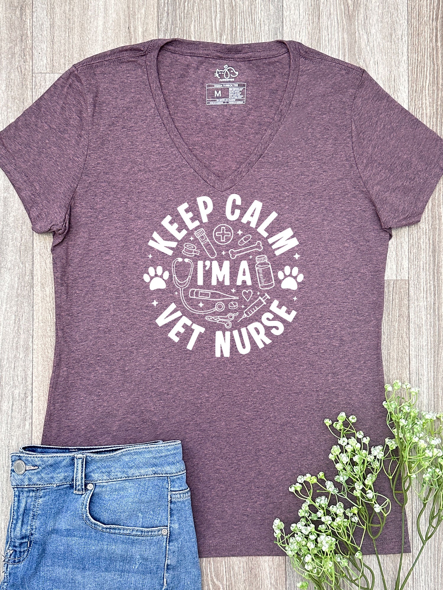 Keep Calm I'm A Vet Nurse Emma V-Neck Tee