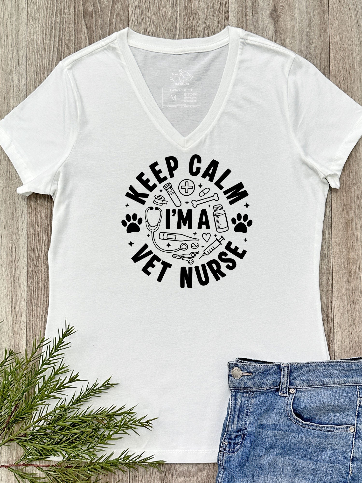 Keep Calm I'm A Vet Nurse Emma V-Neck Tee