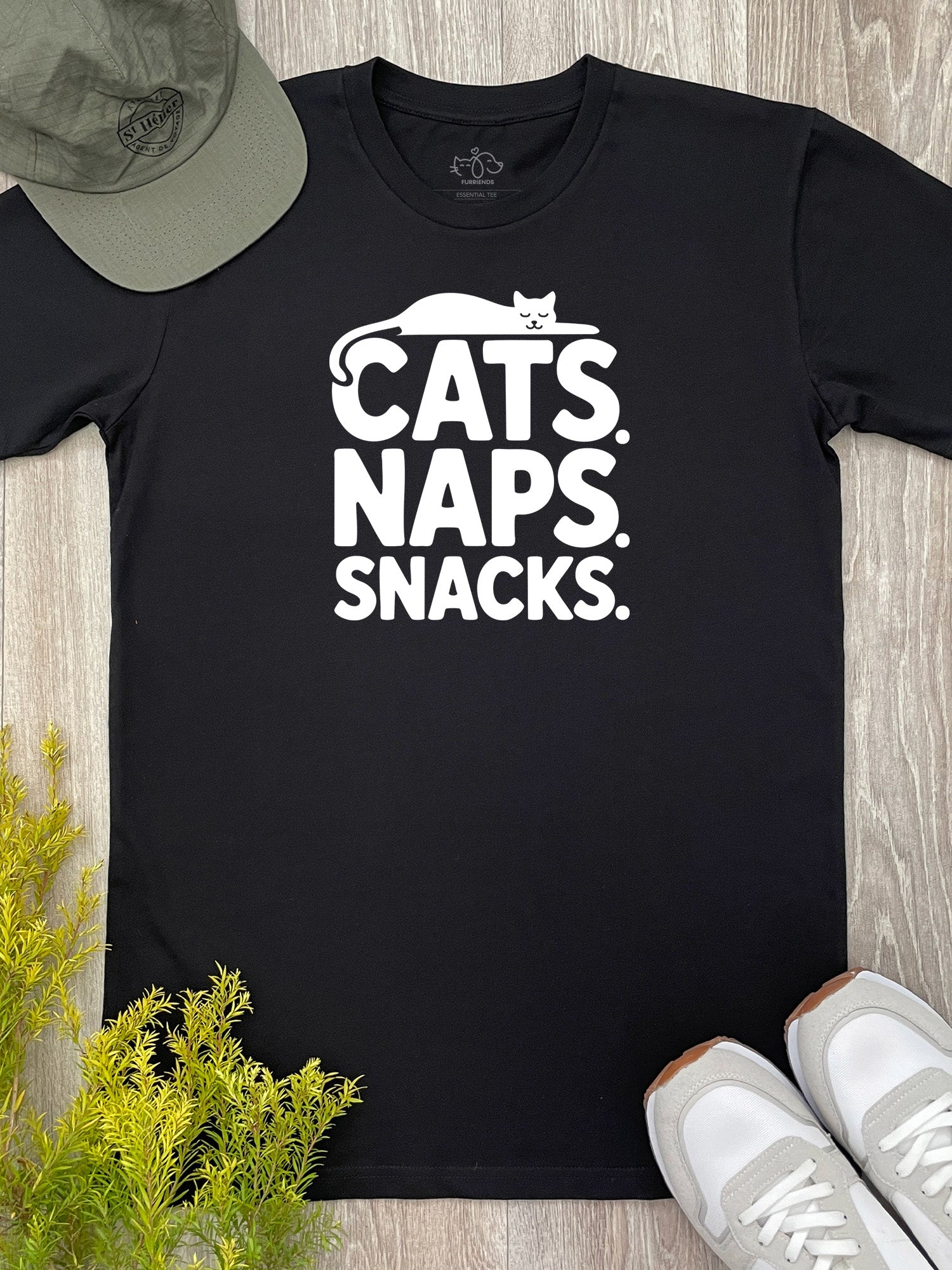 Cats. Naps. Snacks. Essential Unisex Tee