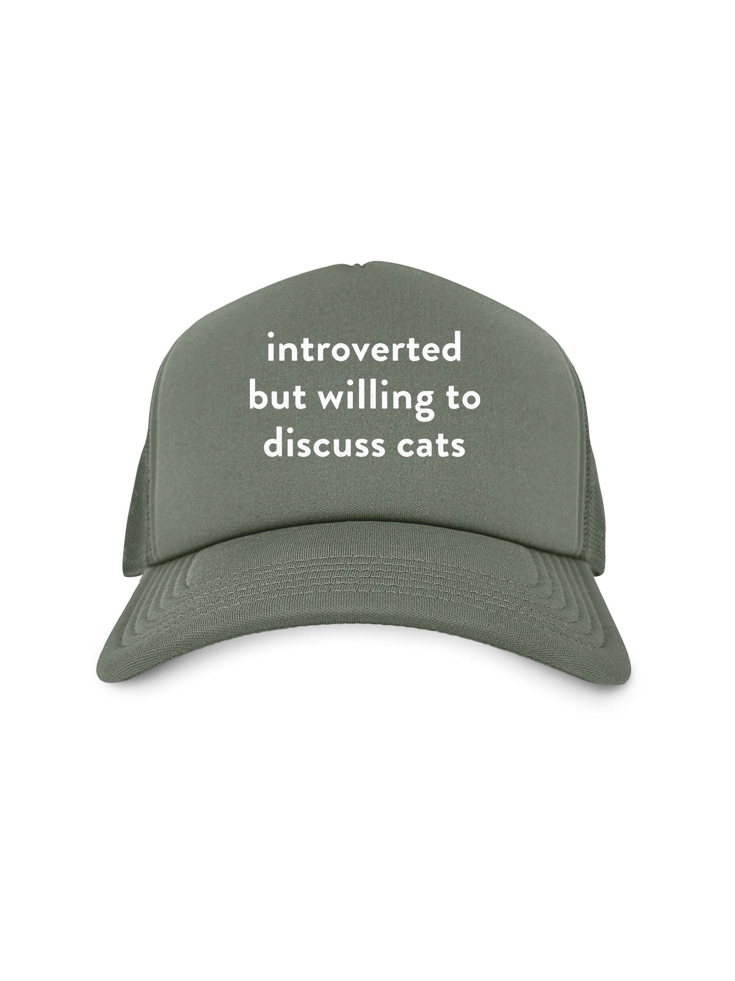Introverted But Willing To Discuss Cats Foam Trucker Cap