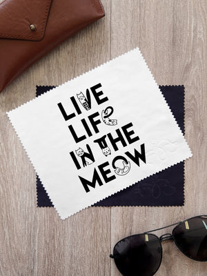 Live Life In The Meow Microfibre Suede Glasses Cleaning Cloths (Twinpack)