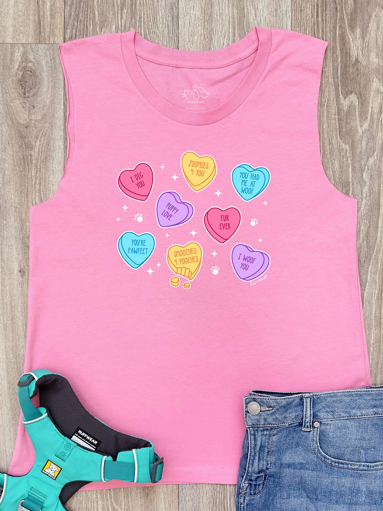Candy Hearts - Dog Marley Tank