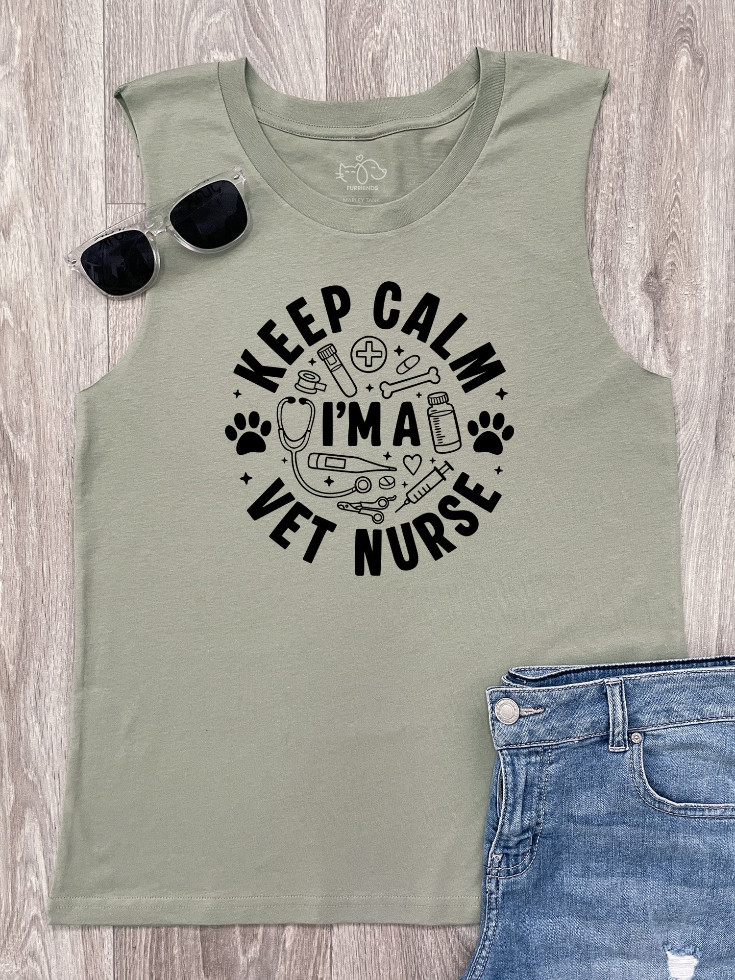Keep Calm I'm A Vet Nurse Marley Tank