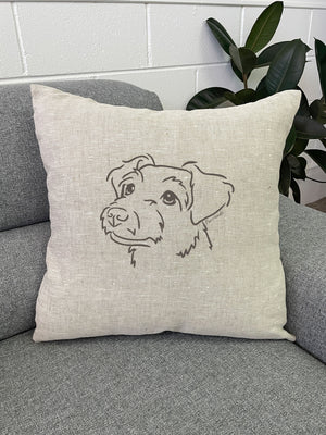 Jack Russell Terrier (Rough Coat) Linen Cushion Cover