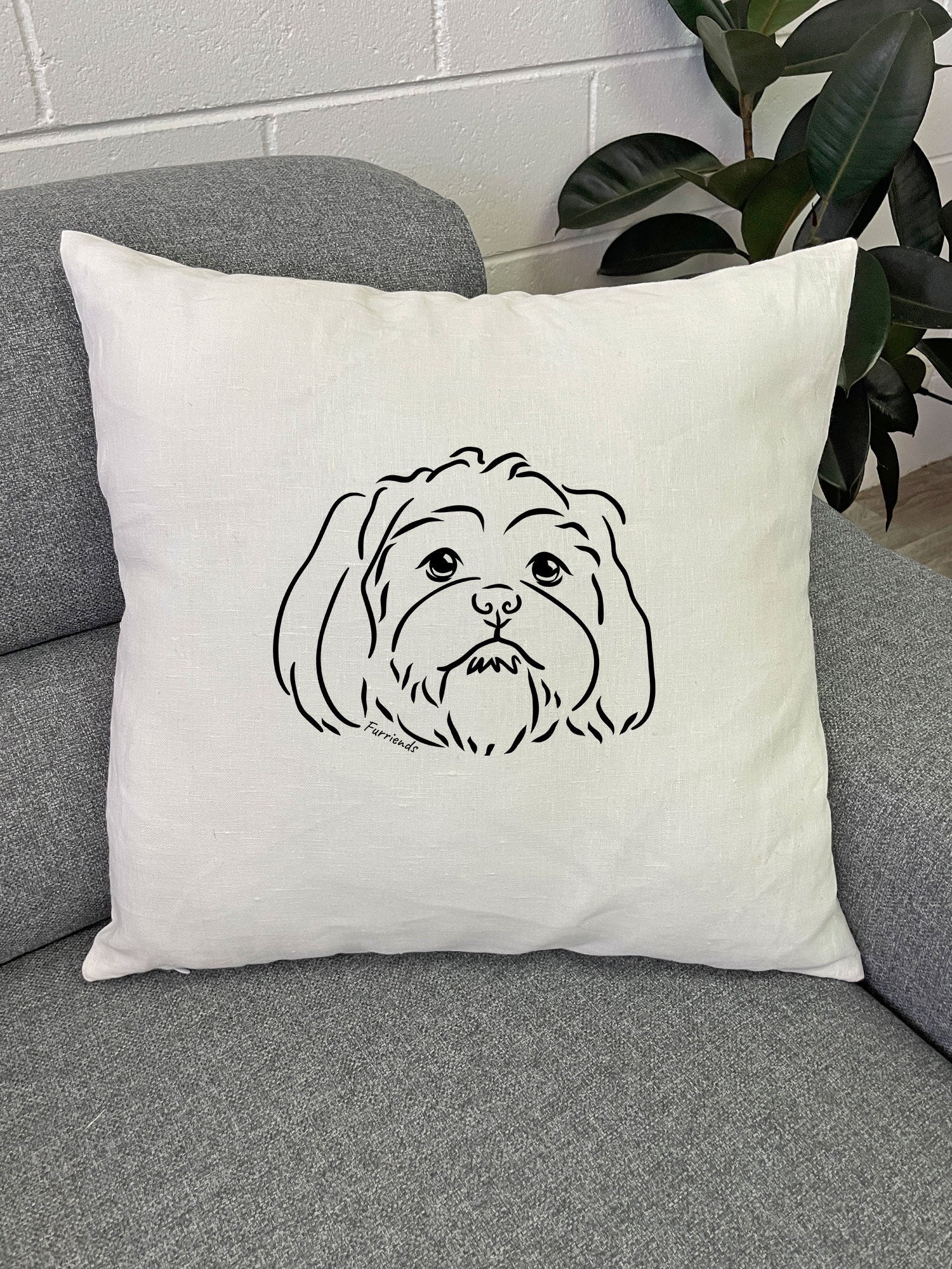 Shih Tzu Linen Cushion Cover