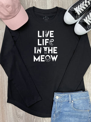 Live Life In The Meow Olivia Long Sleeve Tee