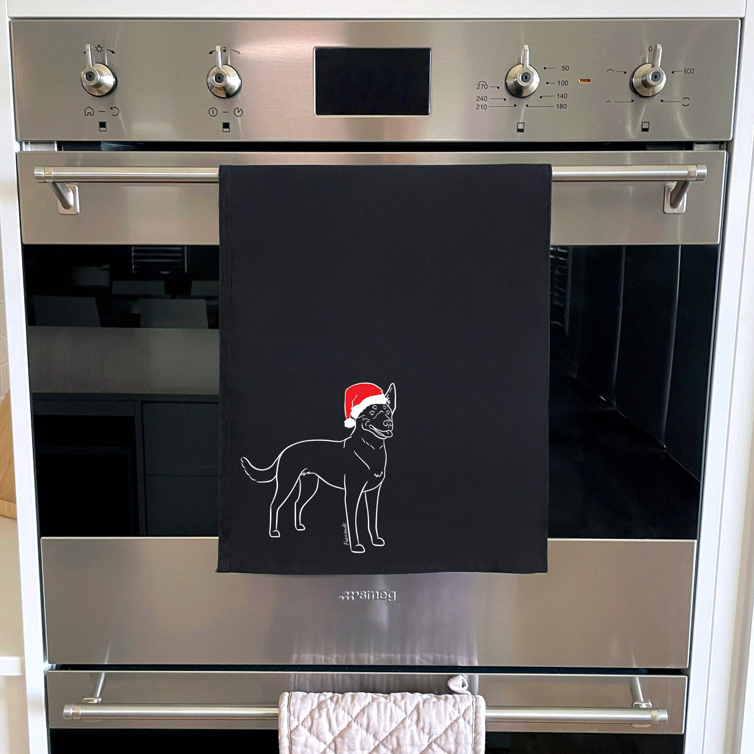 Kelpie Christmas Edition Tea Towel