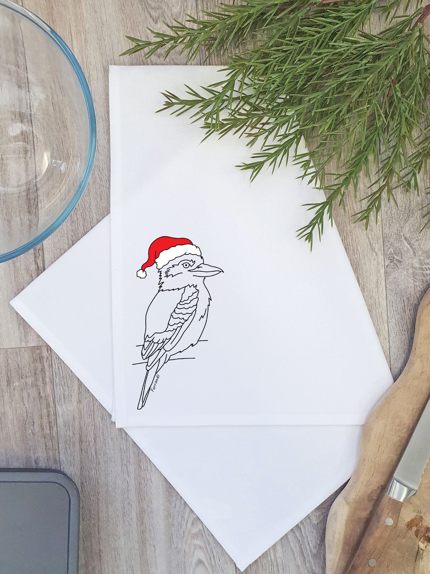 Kookaburra Christmas Edition Tea Towel
