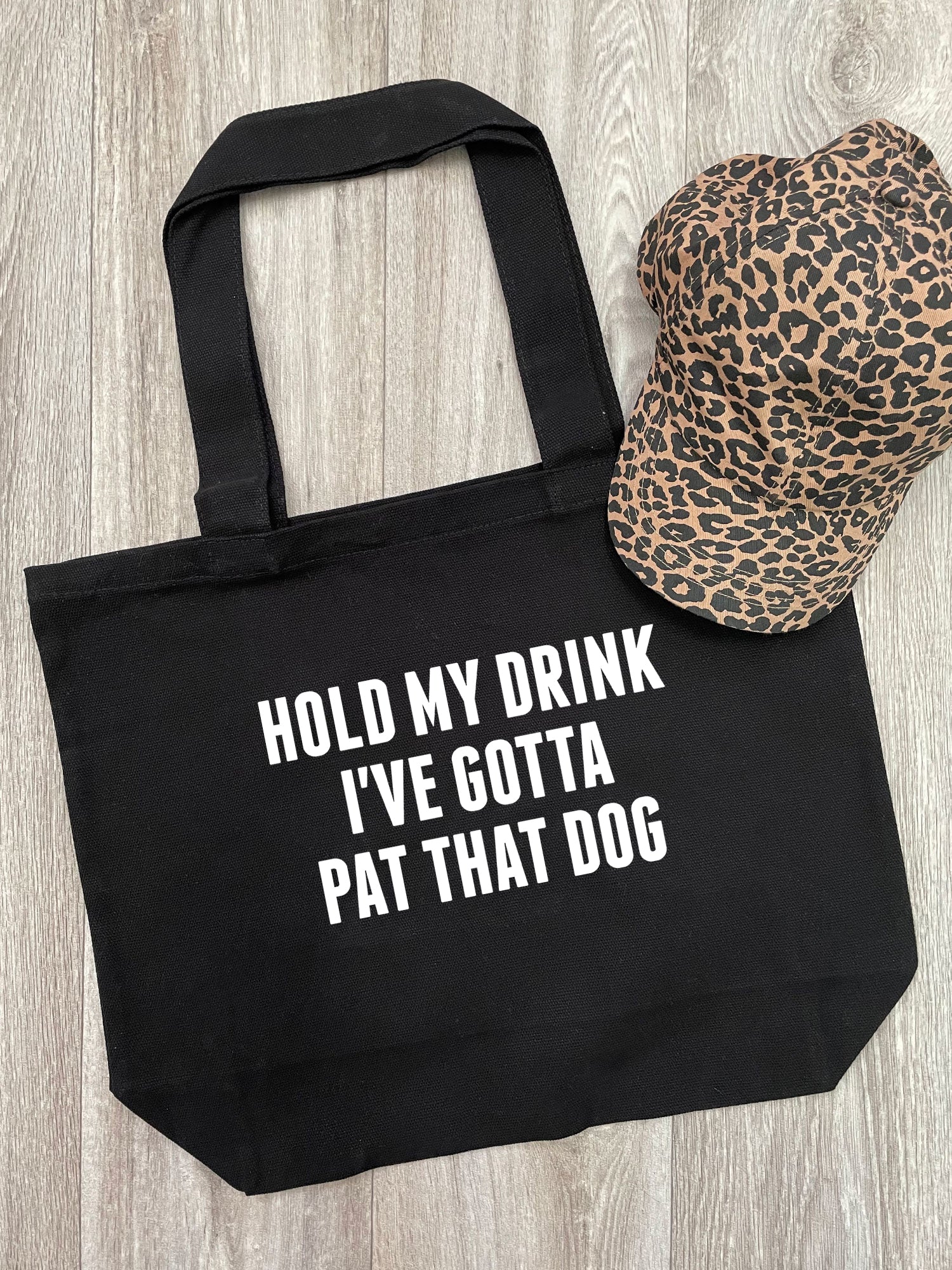 Hold My Drink I've Gotta Pat That Dog Stella Tote Bag