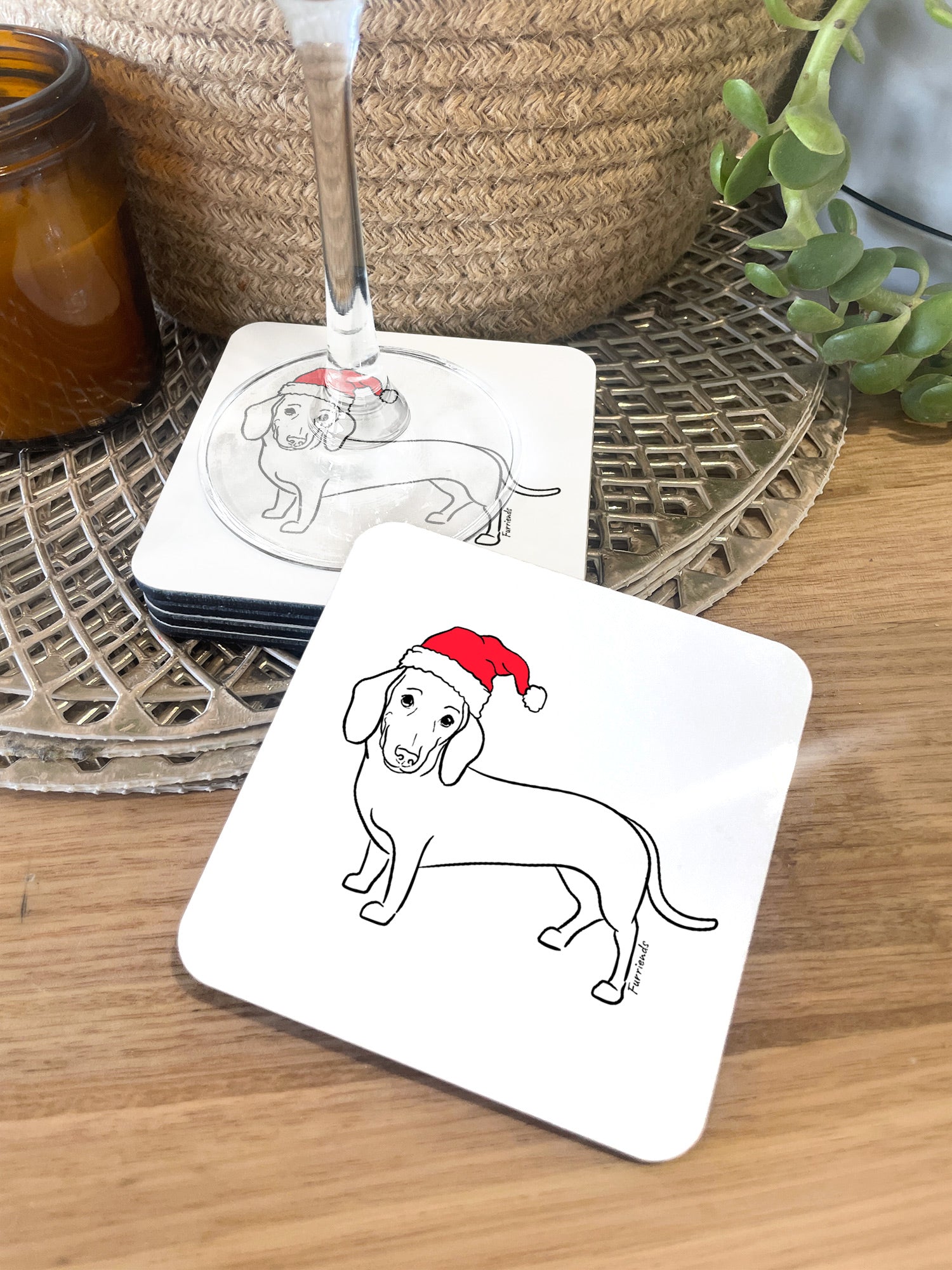 Dachshund Christmas Edition Coaster
