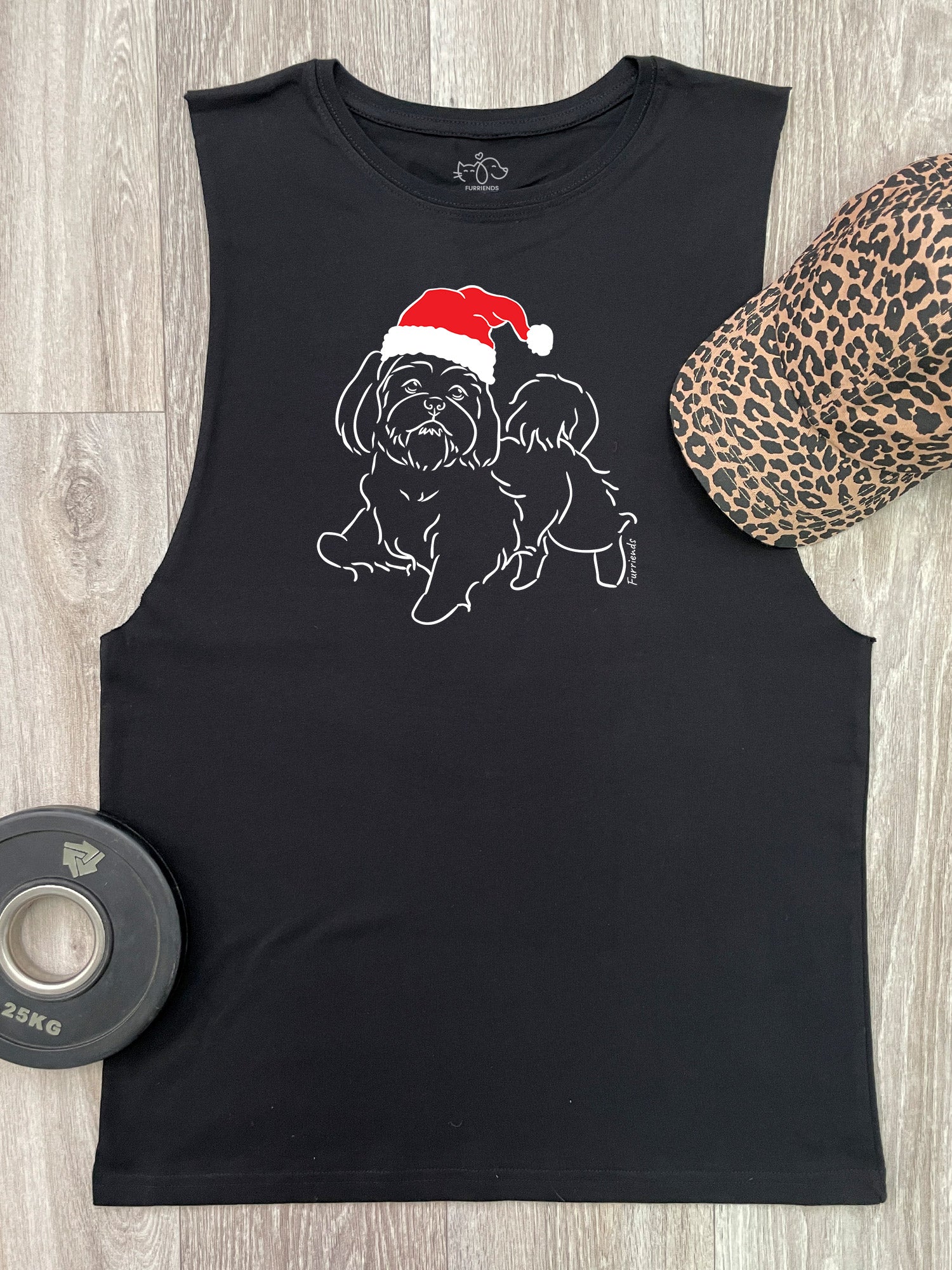 Shih Tzu Christmas Edition Axel Drop Armhole Muscle Tank