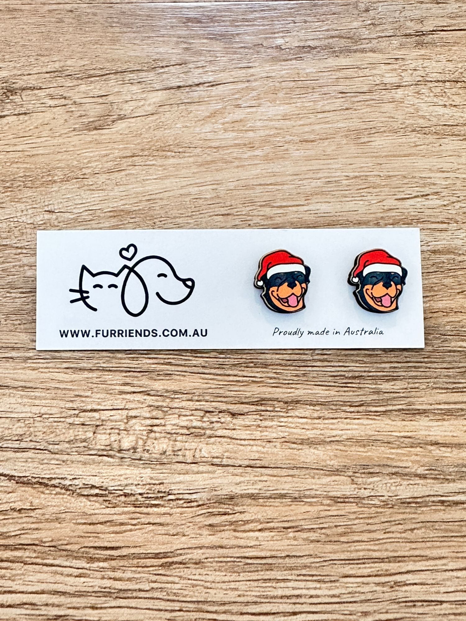 Rottweiler Christmas Edition ColourPop Stud Earrings