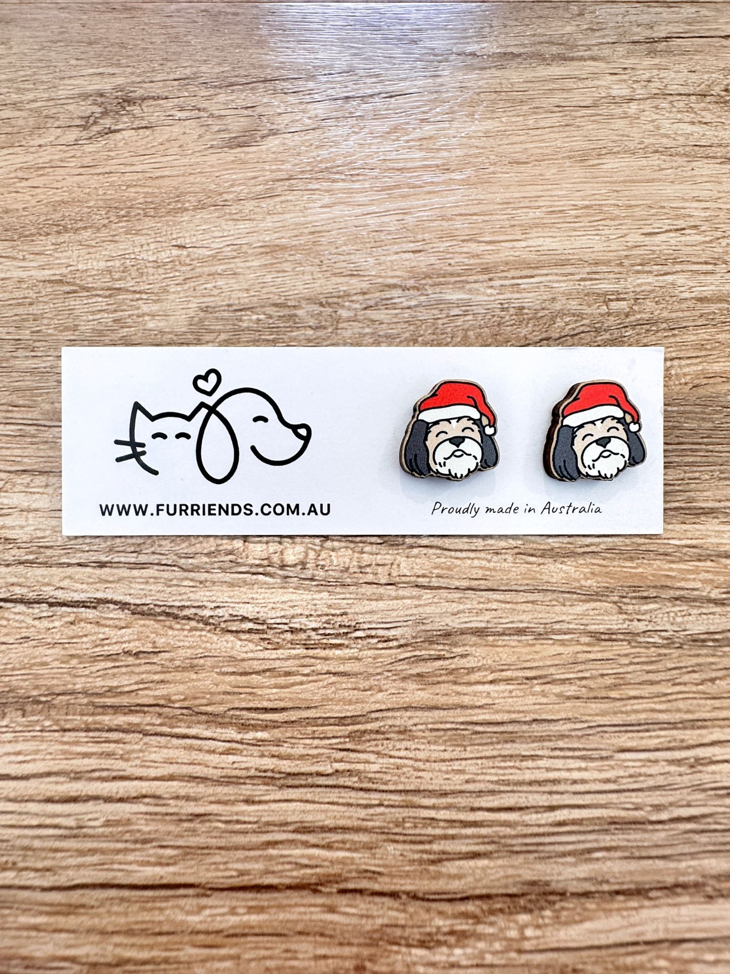 Shih Tzu Christmas Edition ColourPop Stud Earrings
