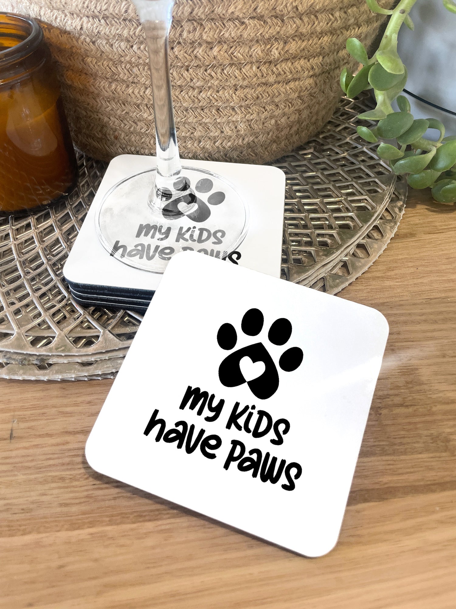 My Kids Have Paws Coaster