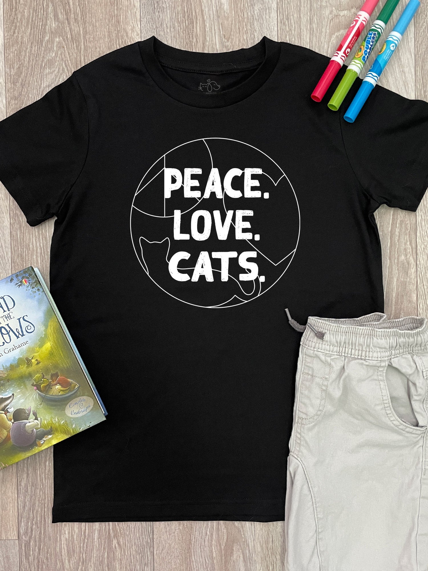 Peace, Love, Cats Kids TShirt Furriends Australia