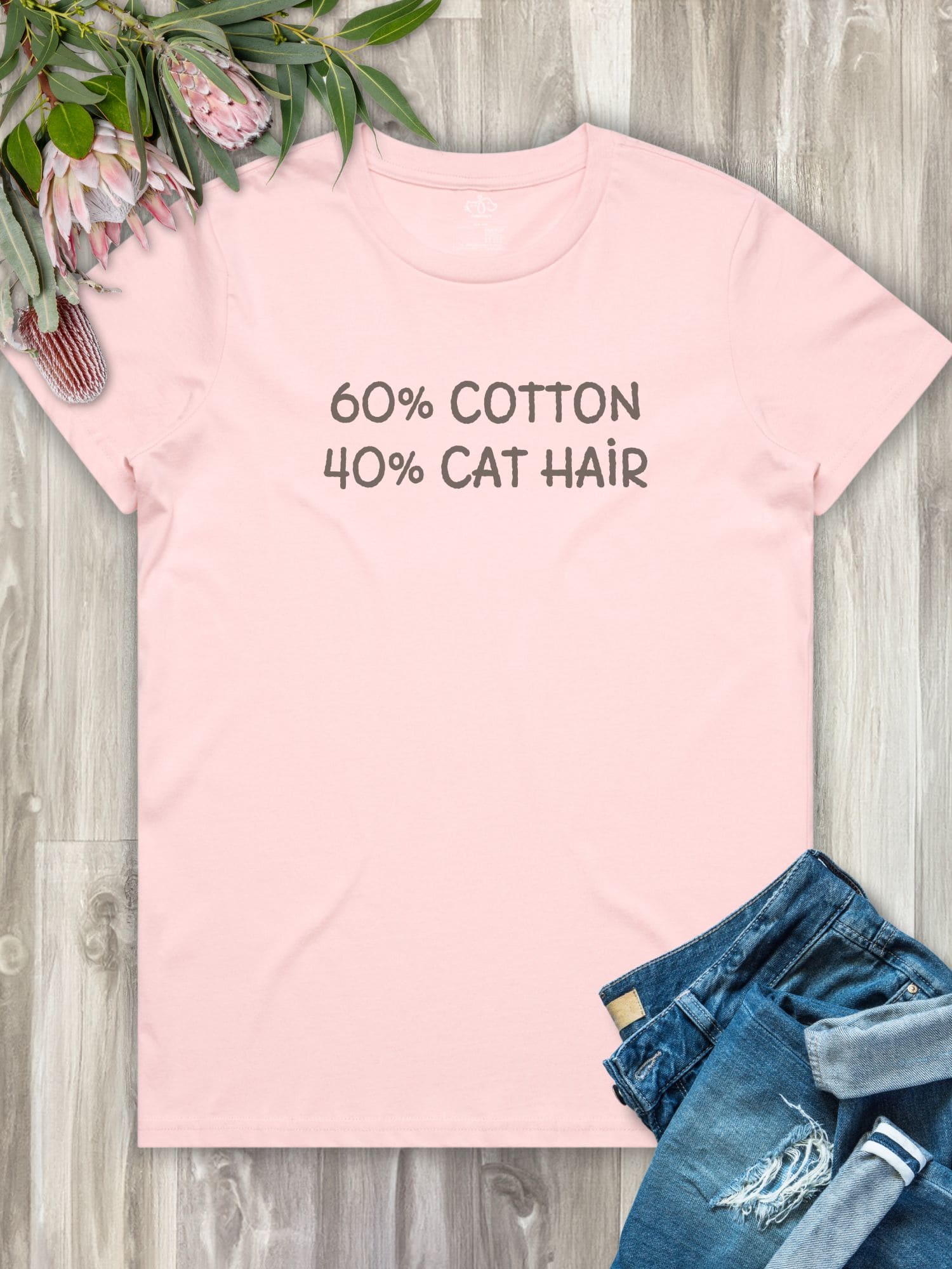 "60% Cotton, 40% Cat Hair" Ava Women's Regular Fit Tee