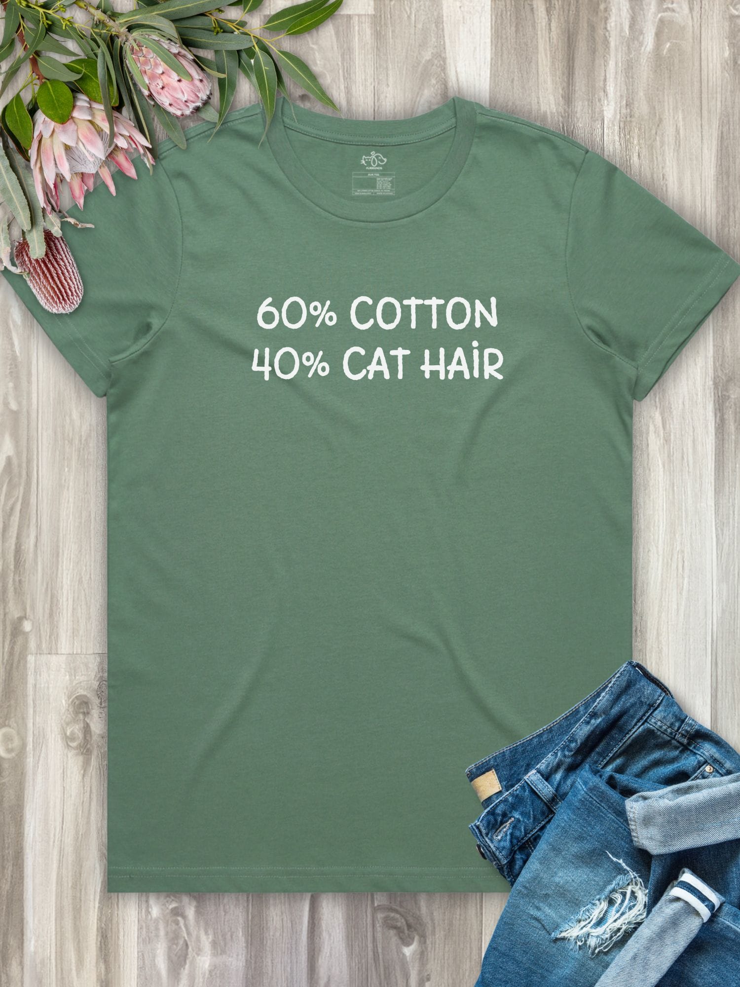 "60% Cotton, 40% Cat Hair" Ava Women's Regular Fit Tee