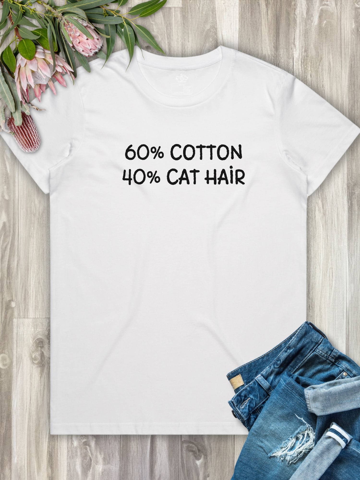 "60% Cotton, 40% Cat Hair" Ava Women's Regular Fit Tee
