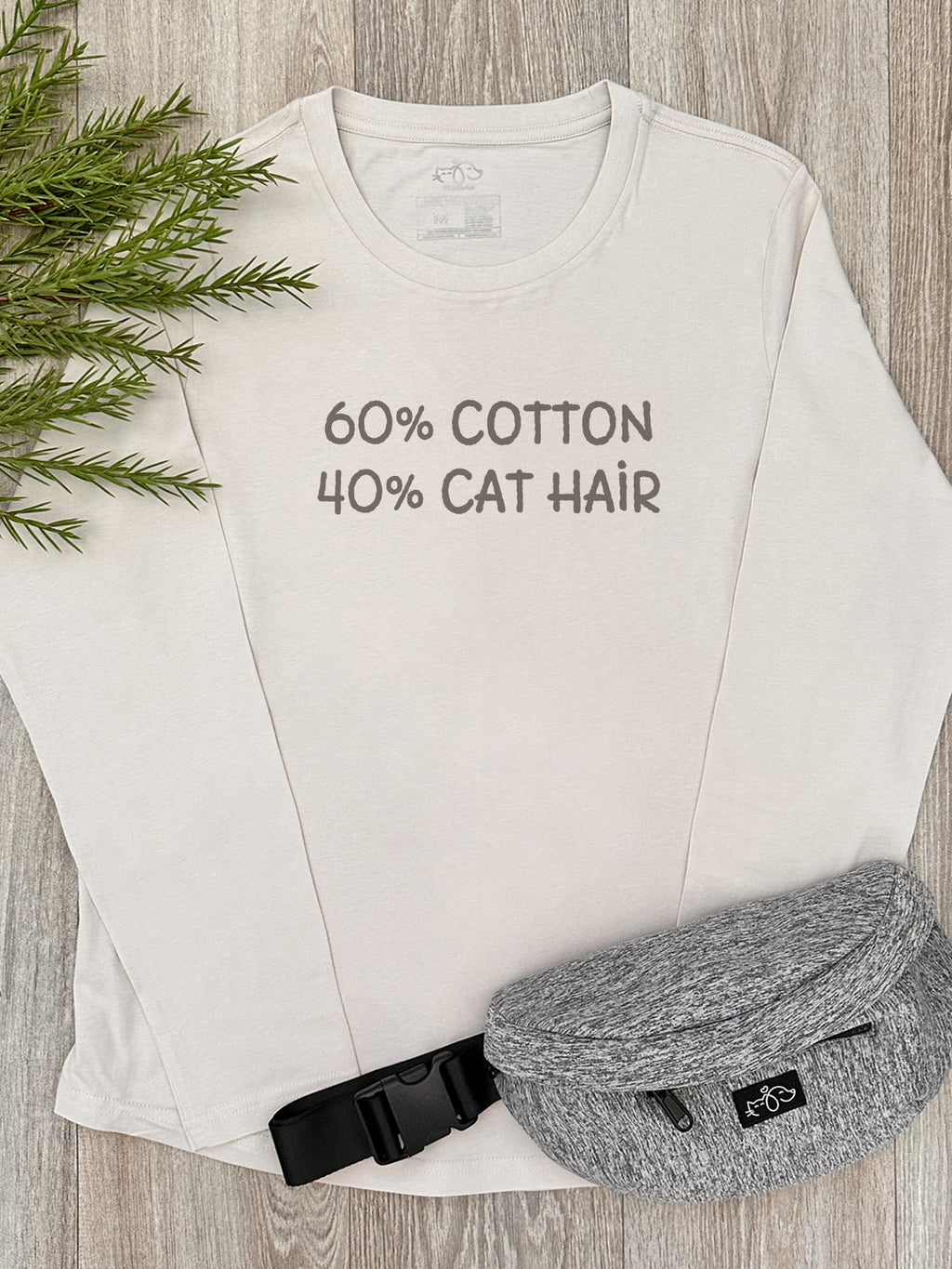 "60% Cotton, 40% Cat Hair" Olivia Women's Long Sleeve Tee