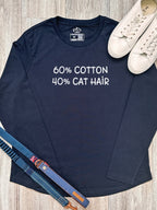 "60% Cotton, 40% Cat Hair" Olivia Women's Long Sleeve Tee
