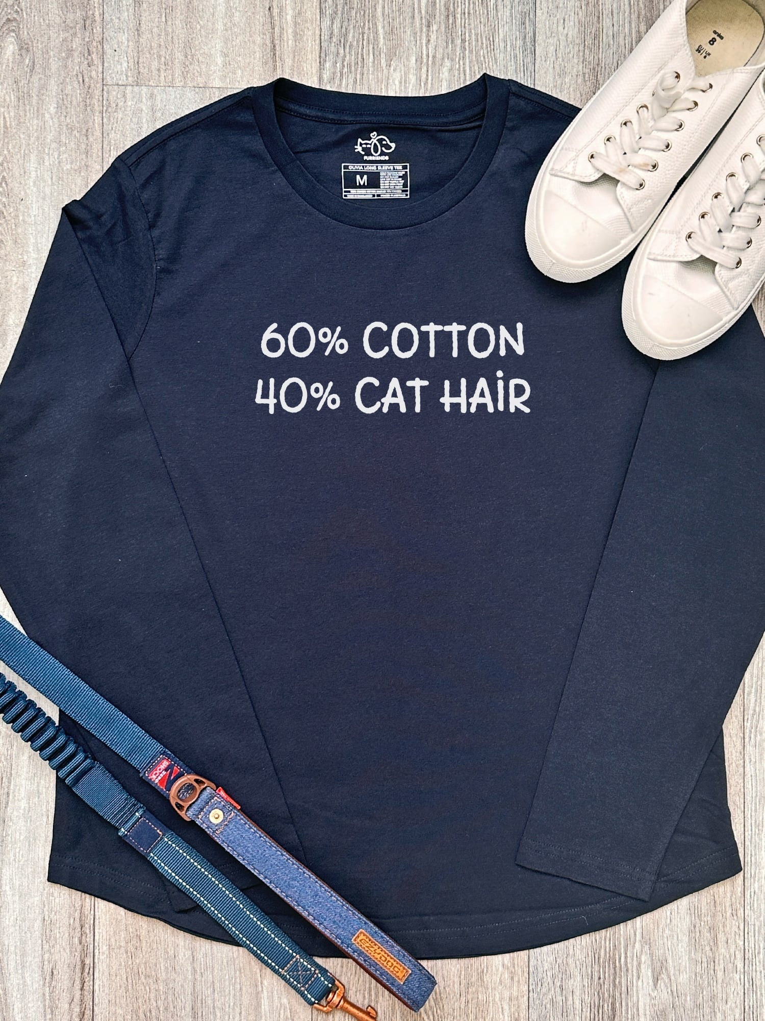 "60% Cotton, 40% Cat Hair" Olivia Women's Long Sleeve Tee