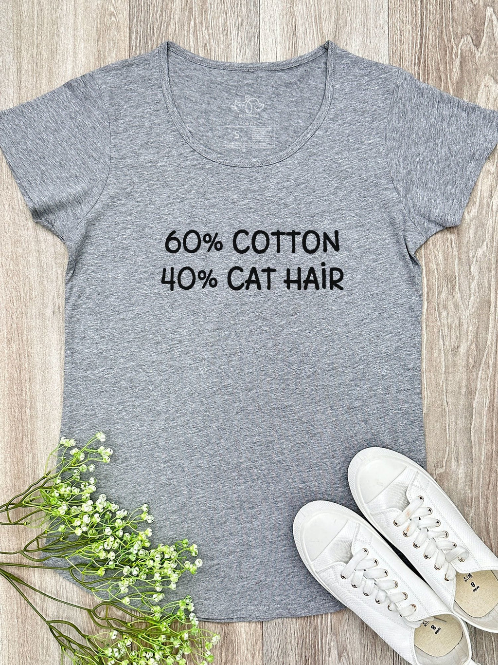 "60% Cotton, 40% Cat Hair" Remi Women's Scoop Neck Tee