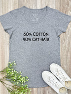"60% Cotton, 40% Cat Hair" Remi Women's Scoop Neck Tee