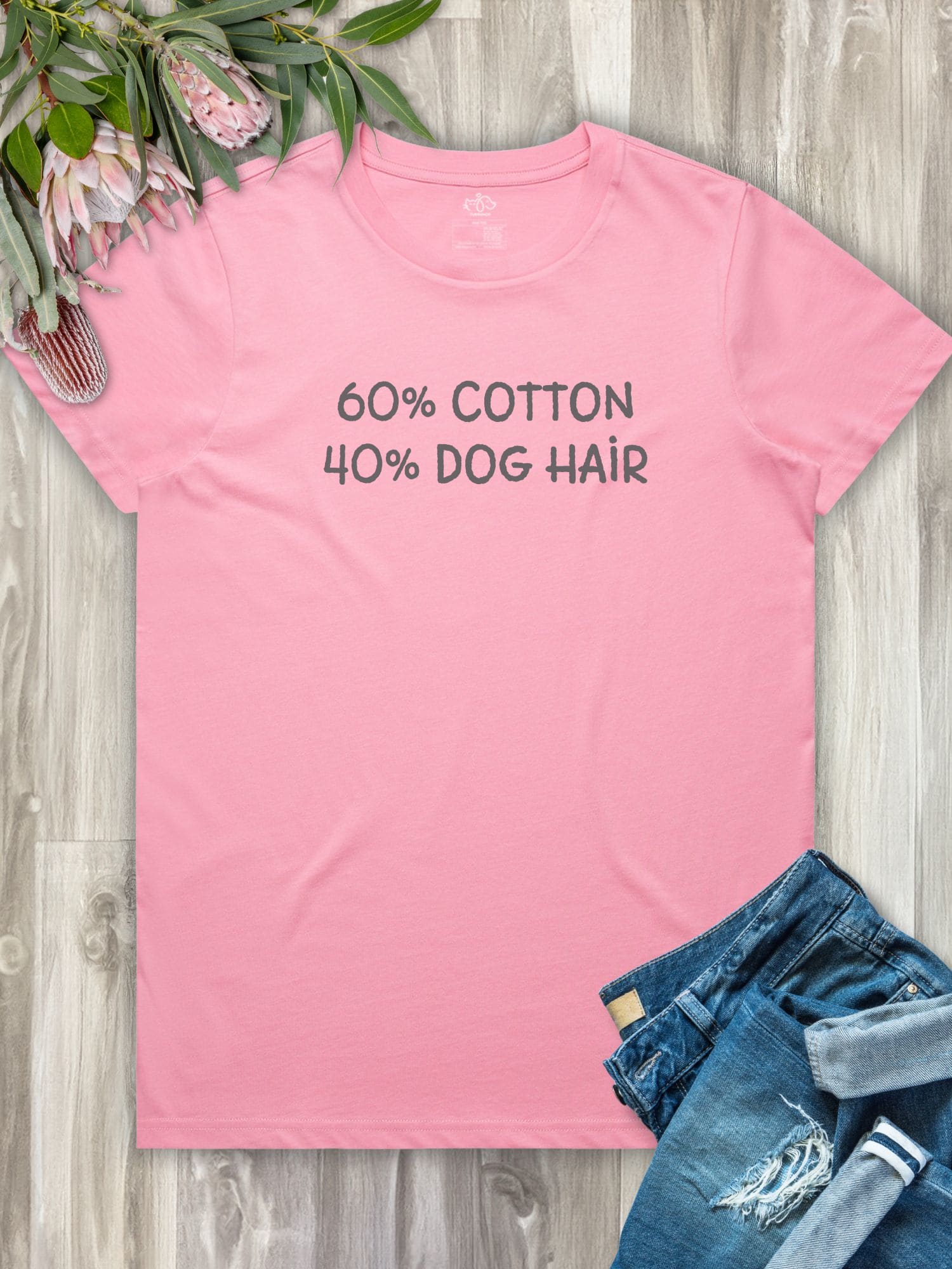 "60% Cotton, 40% Dog Hair" Ava Women's Regular Fit Tee