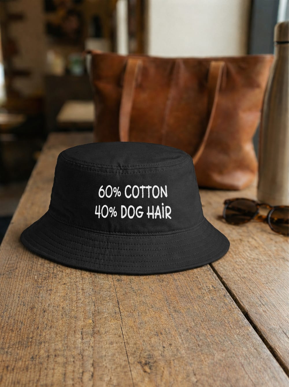 "60% Cotton, 40% Dog Hair" Bucket Hat