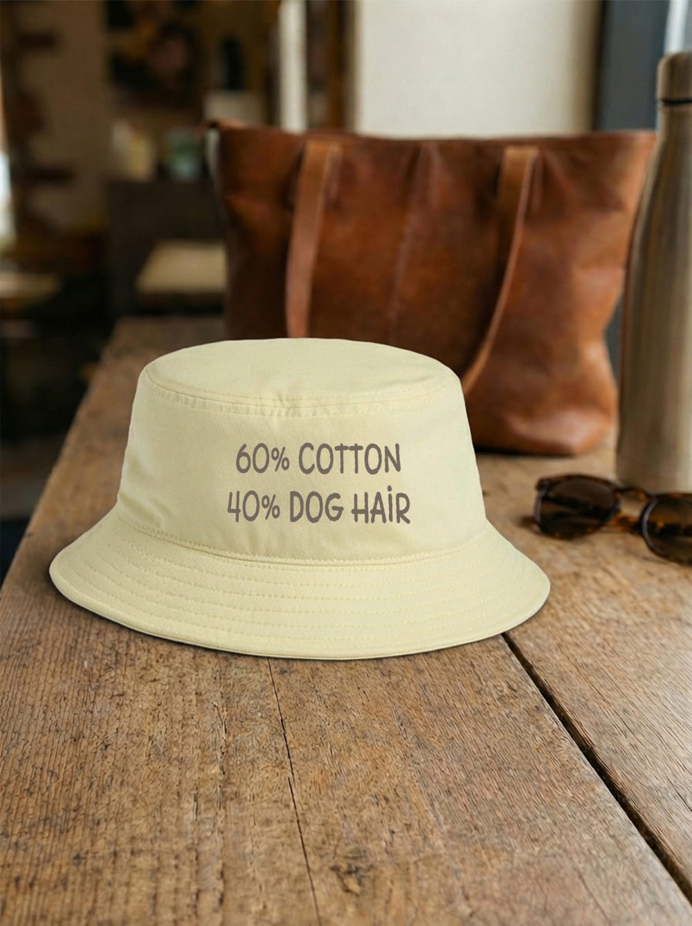 "60% Cotton, 40% Dog Hair" Bucket Hat