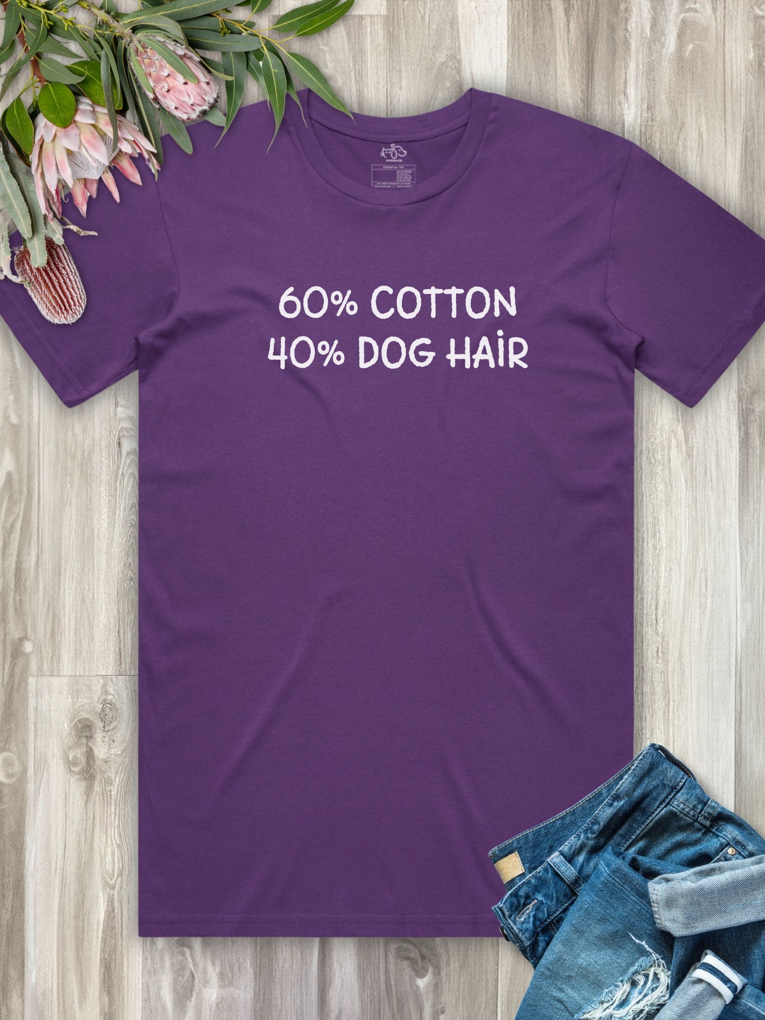 "60% Cotton, 40% Dog Hair" Essential Unisex Tee