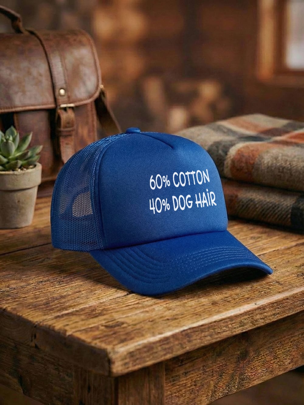 "60% Cotton, 40% Dog Hair" Foam Trucker Cap