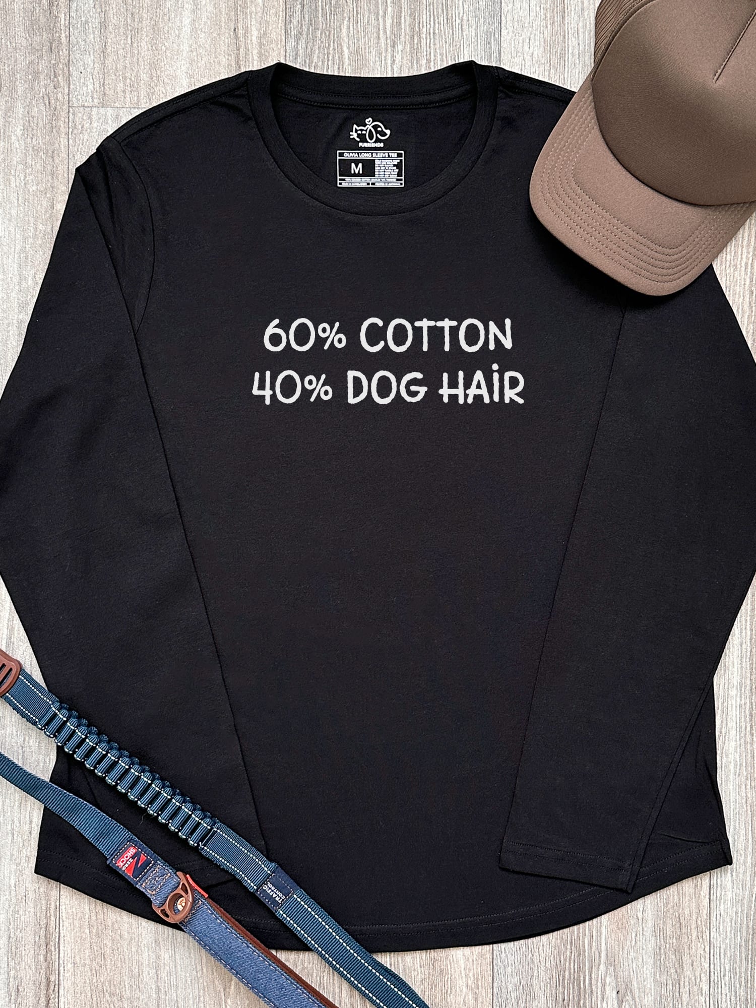 "60% Cotton, 40% Dog Hair" Olivia Women's Long Sleeve Tee